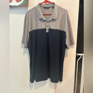 Travis Mathew gray and navy blue polo 3X